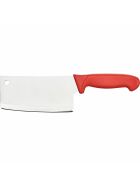 Cleaver Premium, HACCP, red handle, stainless steel blade 18 cm