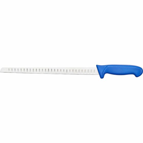 Chefs knife Premium HACCP, blue handle, stainless steel blade with serrated edge 31 cm