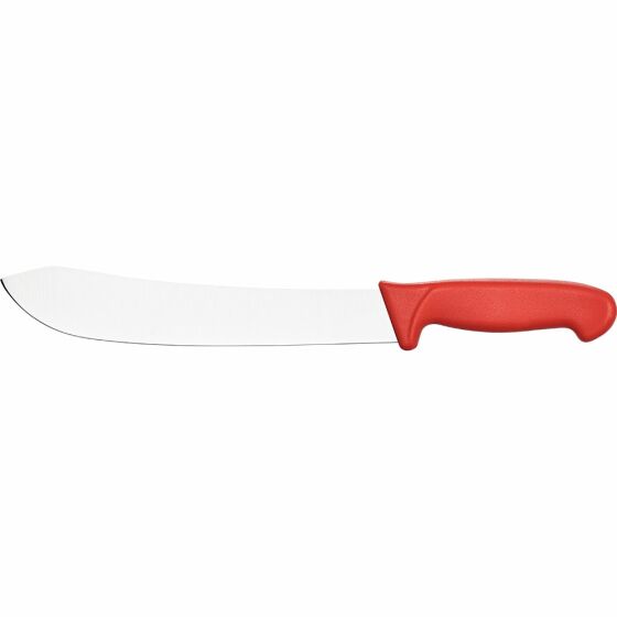 Block knife Premium, HACCP, red handle, stainless steel blade 25 cm